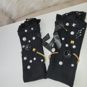 Customized Slouch Socks w./ Ruffles & Charms