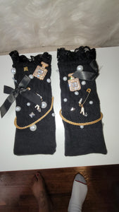 Customized Slouch Socks w./ Ruffles & Charms